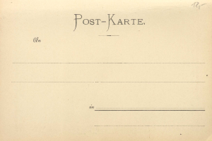 Ein alter Postkarte mit den Worten "Post-Karte" darauf, wahrscheinlich aus Deutschland.