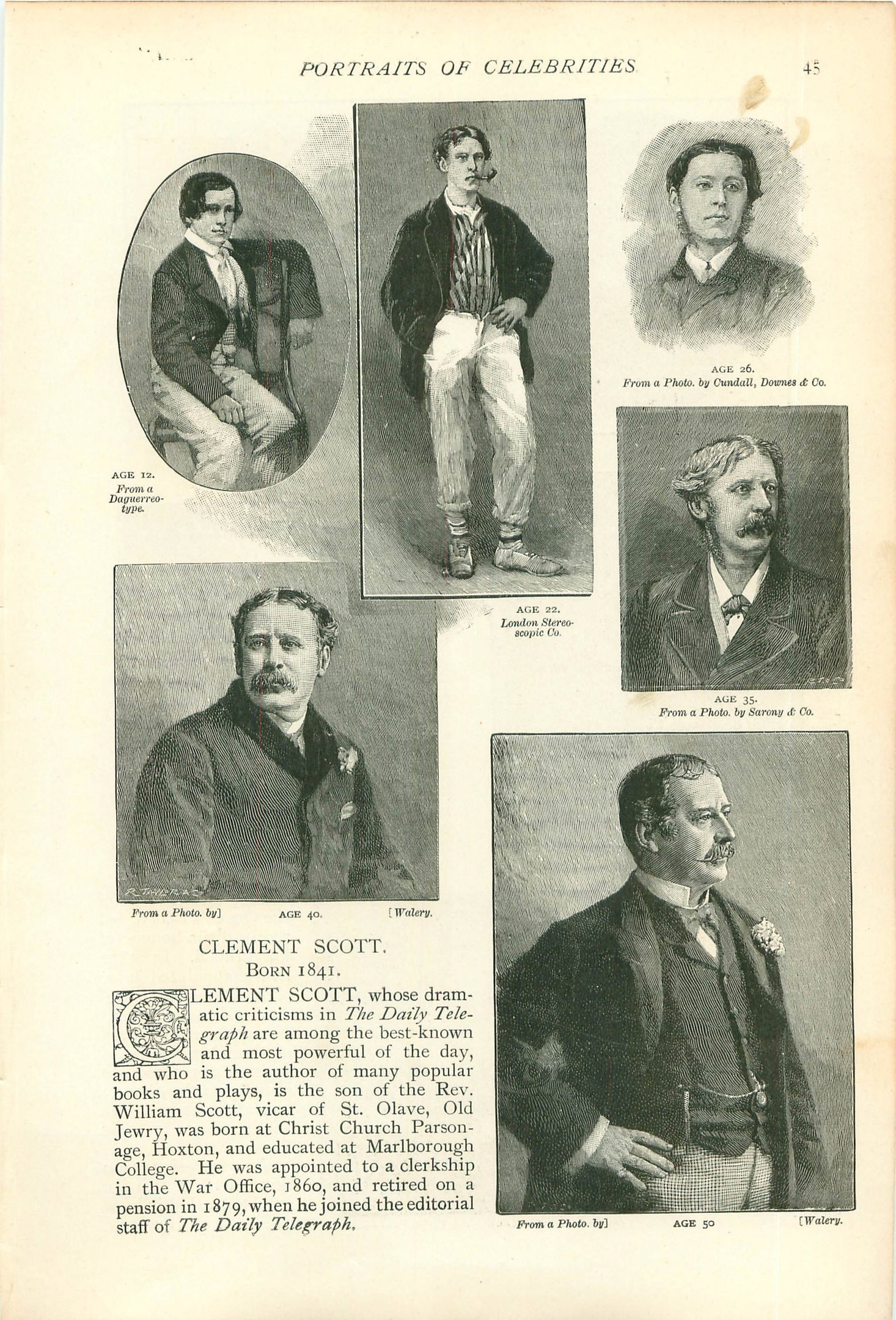 Altes Buch mit Schwarz-Weiß-Fotos von formell gekleideten Individuen und begleitendem Text.