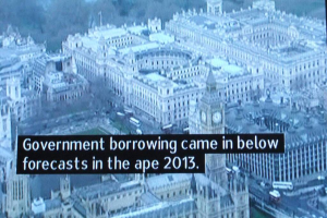 Ein Plakat mit zahlreichen Gebäuden und hervorgehobenen Text.