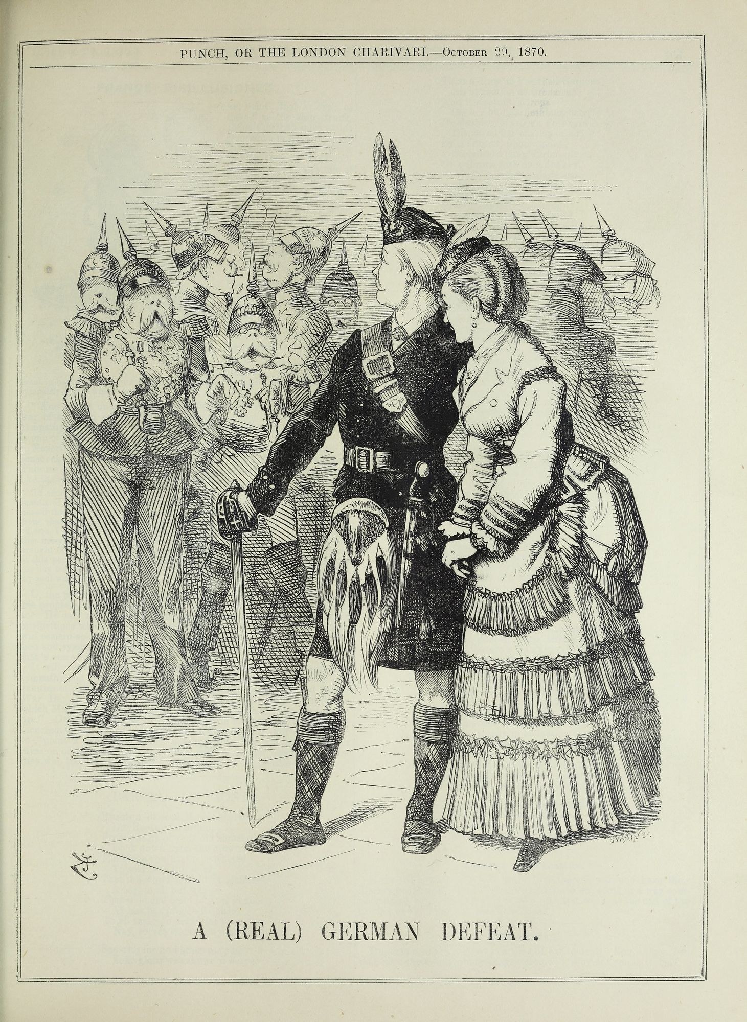 Ein Mann und eine Frau stehen vor einer Menge, der Mann hält einen Stock, auf einem Papier mit deutschem Text und Zahlen, die eine Niederlage anzeigen.