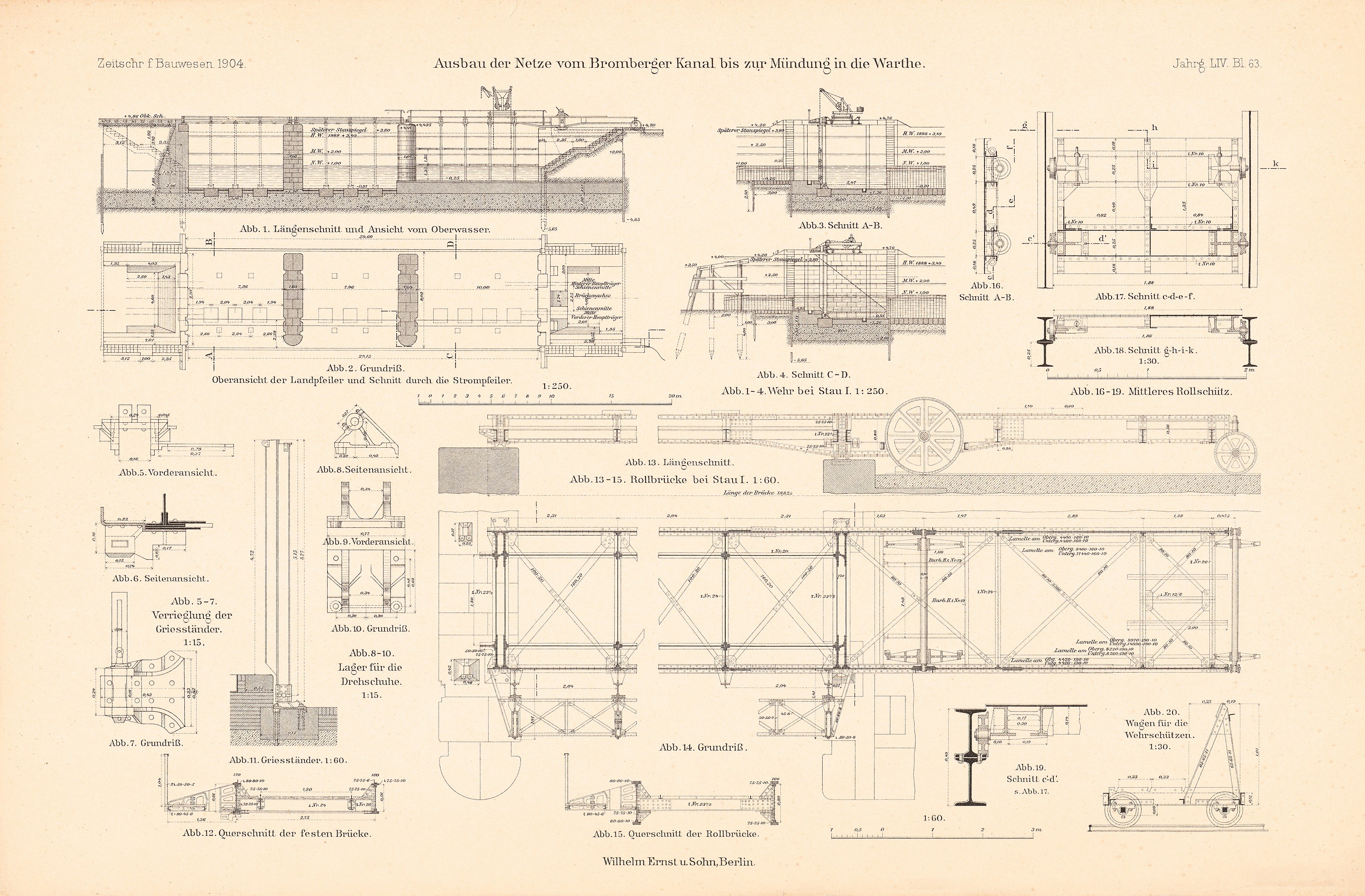 Ausführliches Bild einer Lok auf dem Cover eines alten Buches, beschriftet mit Komponenten wie Motor und Getriebe.